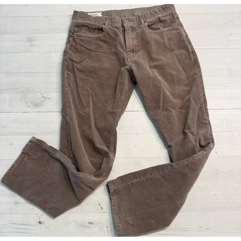 Marine layer men's slim straight brown corduroy pants 32 x 30